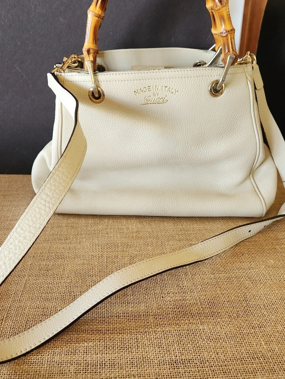 Gucci Bamboo Top Handle W/ Long Strap Measures 12